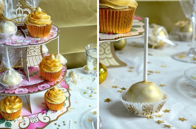 Golden White Chocolate Champagne Cupcakes 1