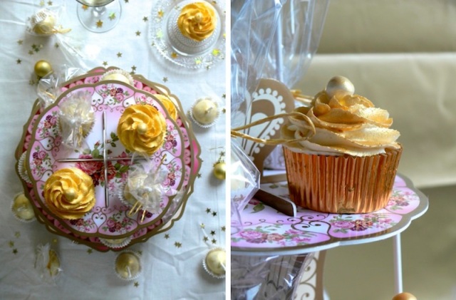 Golden White Chocolate Champagne Cupcakes 2