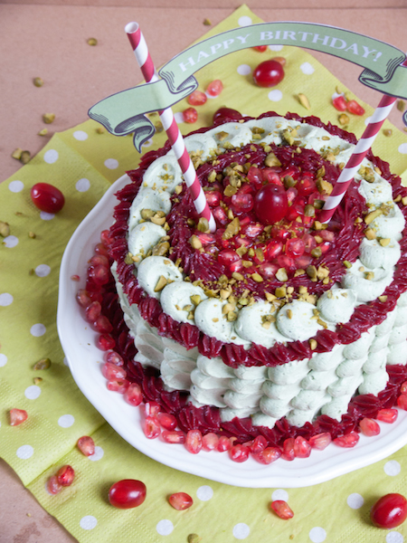 Pistachio Pomegranate Cranberry Layer Cake 5
