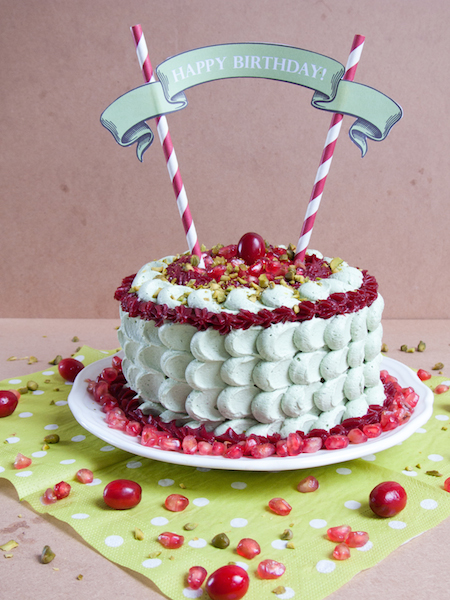 Pistachio Pomegranate Cranberry Layer Cake 8